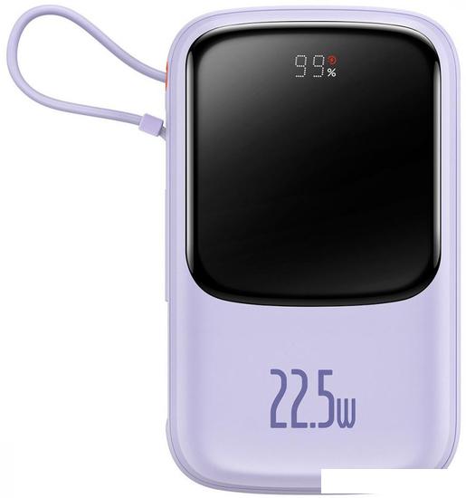 Внешний аккумулятор Baseus Qpow Pro Digital Display Fast Charge 10000mAh (фиолетовый) - фото