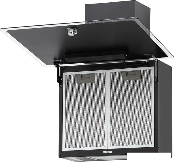 Кухонная вытяжка Krona Aura 600 Frame S (черный/прозрачный кант) - фото