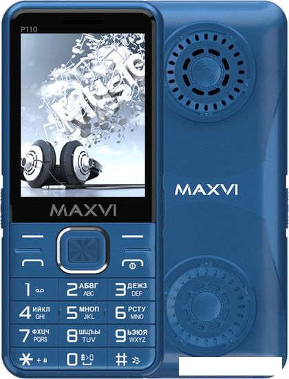 Кнопочный телефон Maxvi P110 (синий) - фото