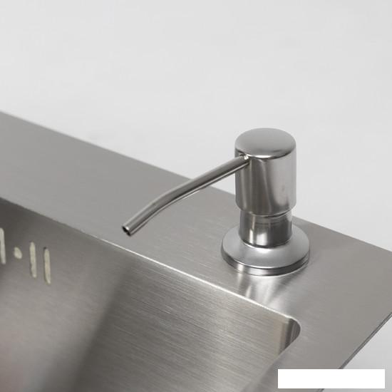 Кухонная мойка AKS Прямоугольная 70x46 (сатин никель) - фото
