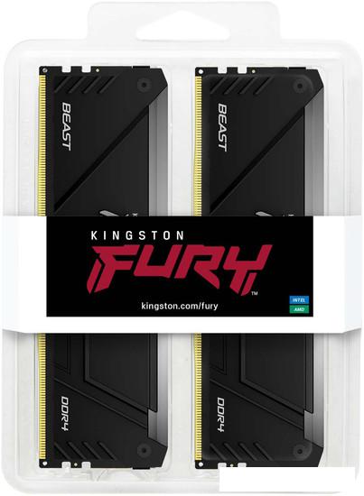 Оперативная память Kingston FURY Beast RGB 2x16ГБ DDR4 3200 МГц KF432C16BB2AK2/32 - фото