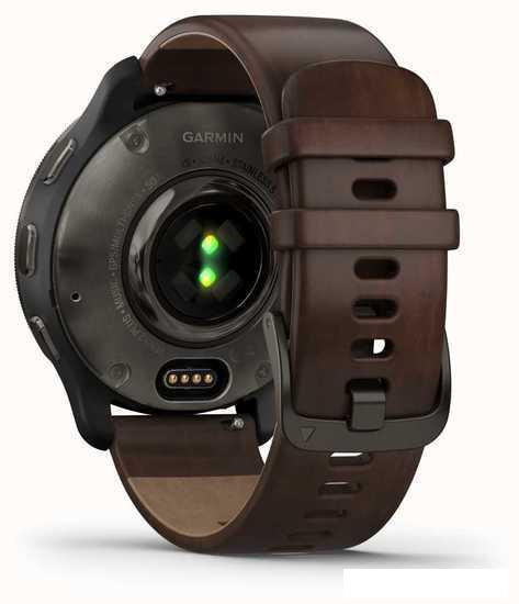 Умные часы Garmin Venu 2 Plus (черный/коричневый) - фото