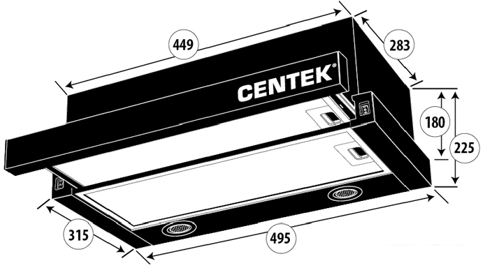 Кухонная вытяжка CENTEK СТ-1841-50 - фото