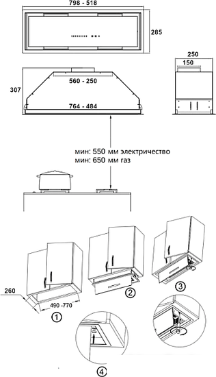 Кухонная вытяжка Korting KHI 9997 GN - фото