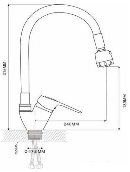 Смеситель Ekko E4105+E60 - фото