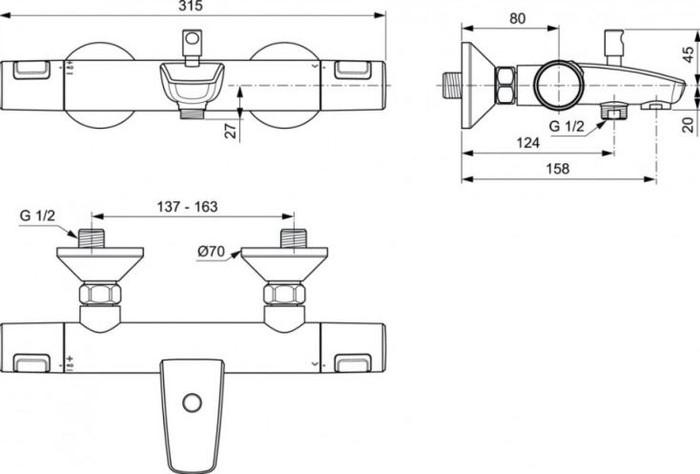 Смеситель Ideal Standard Ceratherm A7206AA - фото