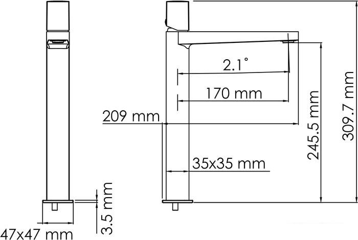 Смеситель Wasserkraft Naab 8603H - фото