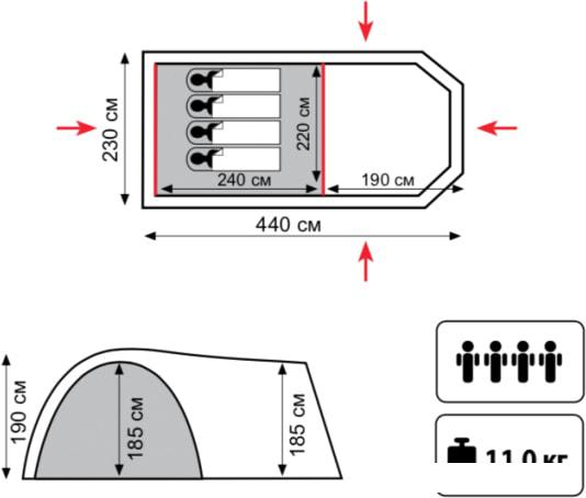 Палатка TRAMP Anaconda 4 v2 - фото