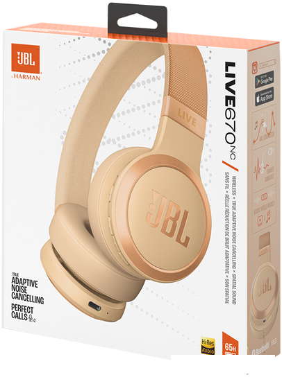 Наушники JBL Live 670NC (бежевый) - фото