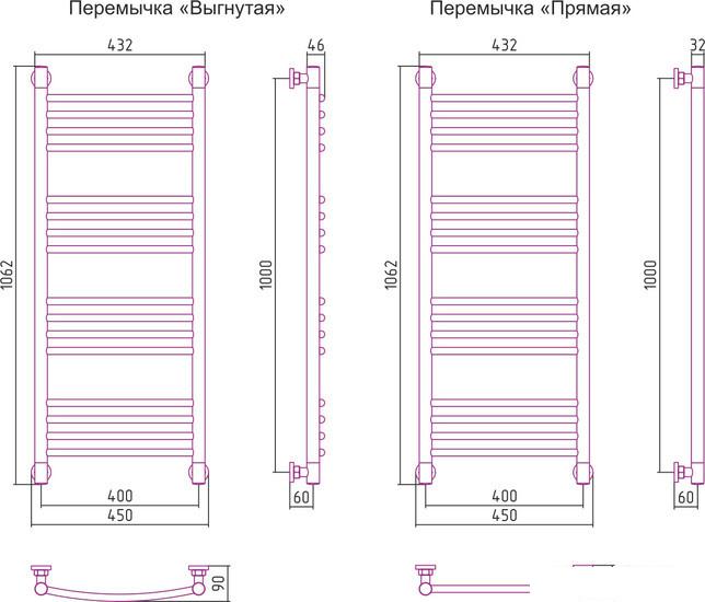 Полотенцесушитель Сунержа Богема+ 1000x400 12-0220-1040 - фото