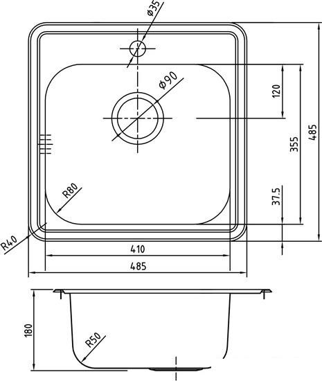 Кухонная мойка IDDIS Strit STR48P0i77 - фото