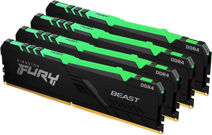 Оперативная память Kingston FURY Beast RGB 4x8GB DDR4 PC4-28800 KF436C17BBAK4/32 - фото