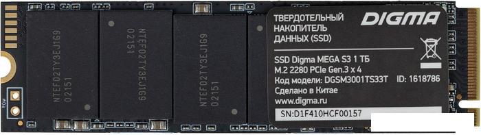 SSD Digma Mega S3 1TB DGSM3001TS33T - фото