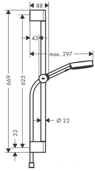 Душевой гарнитур Hansgrohe Pulsify Select 105 3jet Relaxation 24160670 (черный матовый) - фото