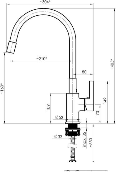 Смеситель Rubineta Flexy-33 (BK2 FL300668 - фото