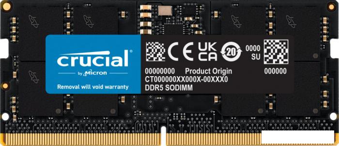 Оперативная память Crucial 8ГБ DDR5 SODIMM 4800МГц CT8G48C40S5 - фото