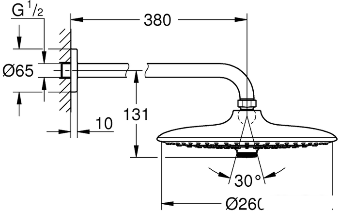 Верхний душ Grohe Euphoria 260 26458000 - фото