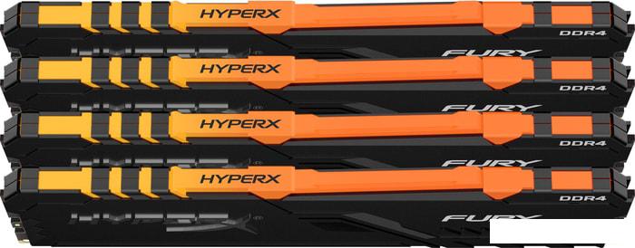 Оперативная память HyperX Fury RGB 4x16GB DDR4 PC4-24000 HX430C16FB4AK4/64 - фото