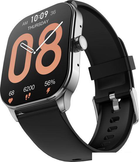 Умные часы Amazfit Pop 3S (серебристый, с силиконовым ремешком) - фото