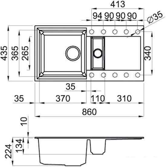 Кухонная мойка Elleci Easy 425 Bianco Antico 62 - фото