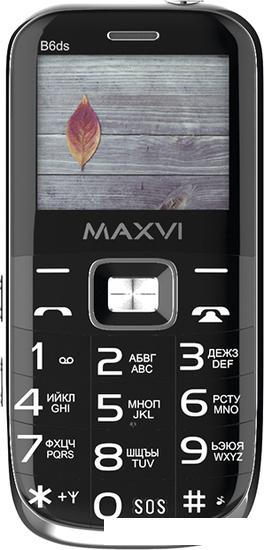 Кнопочный телефон Maxvi B6ds (черный) - фото