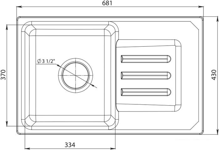 Кухонная мойка GranFest SMART GF-SM680L (бежевый) - фото