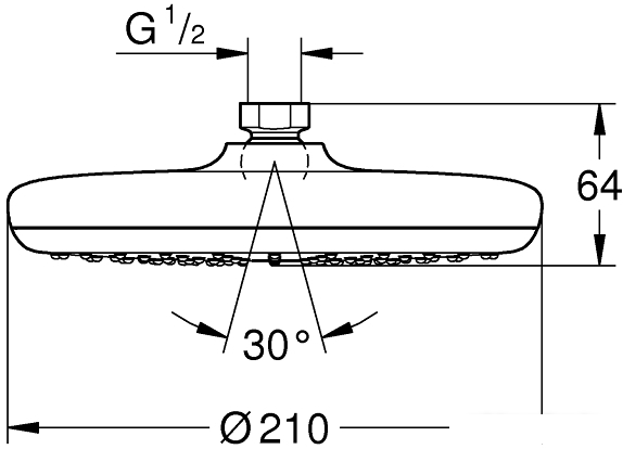 Верхний душ Grohe Tempesta 210 26408000 - фото