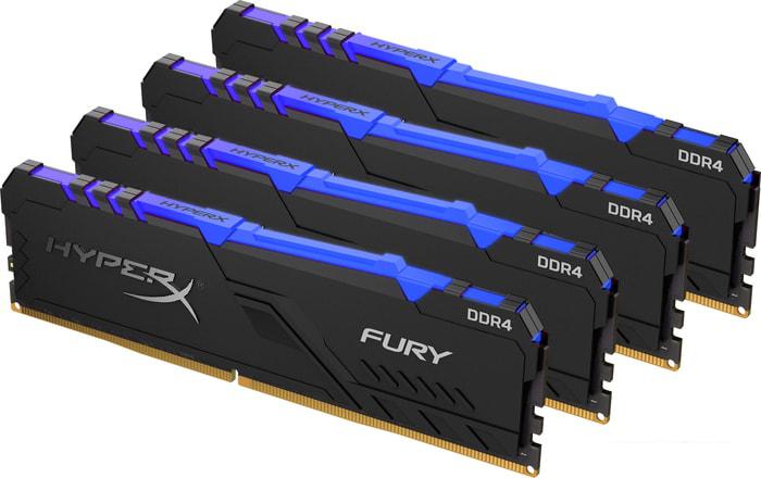 Оперативная память HyperX Fury RGB 4x16GB DDR4 PC4-24000 HX430C16FB4AK4/64 - фото