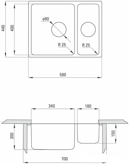 Кухонная мойка Deante Egeria ZPE 050C - фото