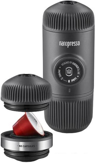 Ручная кофеварка WACACO Nanopresso Grey + NS Adapter - фото