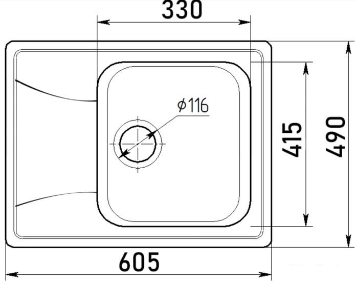 Кухонная мойка Gran-Stone GS-17K (308 черный) - фото