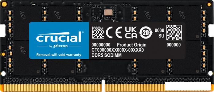 Оперативная память Crucial 16ГБ DDR5 SODIMM 4800МГц CB16GS4800 - фото