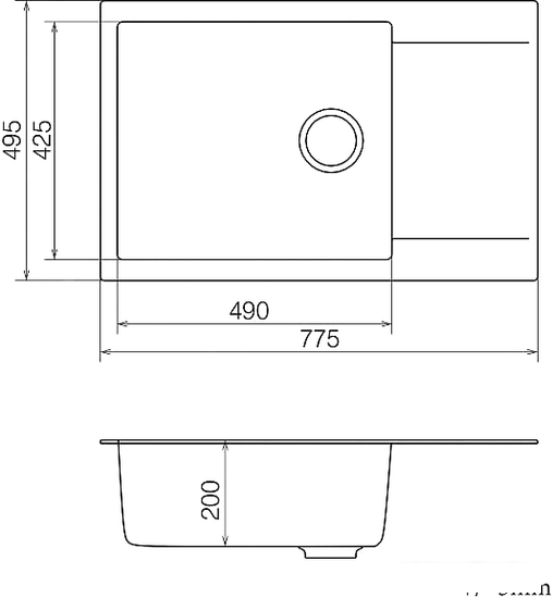 Кухонная мойка Vankor Orman OMP 02.78 XL (бежевый) - фото