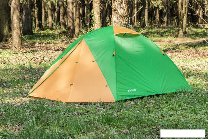 Треккинговая палатка Sundays ZC-TT009-3P v2 (зеленый/желтый) - фото