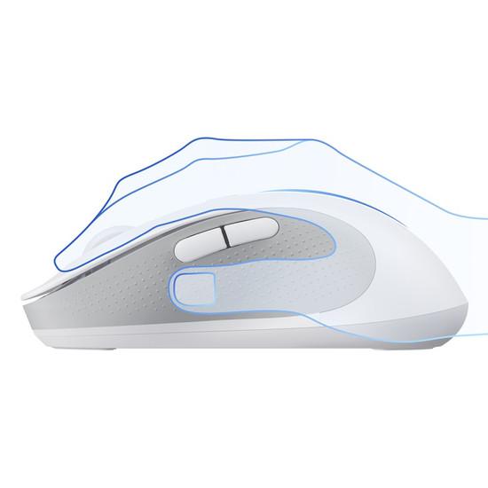 Мышь Baseus F02 Ergonomic Wireless Mouse (белый, без батарейки в комплекте) - фото