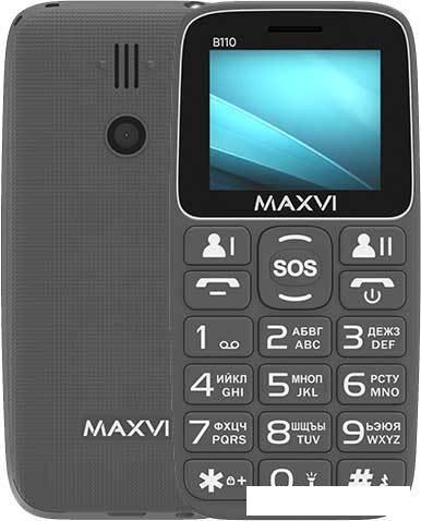 Кнопочный телефон Maxvi B110 (серый) - фото