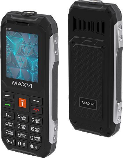 Кнопочный телефон Maxvi T100 (черный) - фото