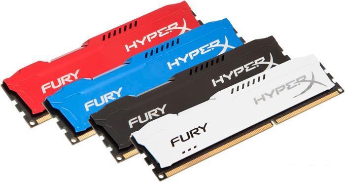 Оперативная память Kingston HyperX Fury White 2x4GB KIT DDR3 PC3-12800 (HX316C10FWK2/8) - фото