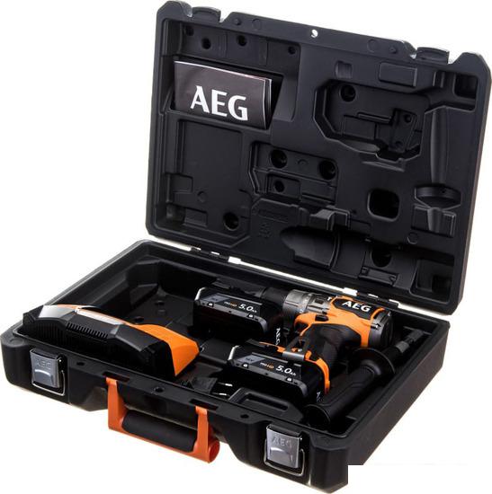 Ударная дрель-шуруповерт AEG Powertools BSB 18C3BL-502C 4935478939 (с 2-мя АКБ 5 Ач, кейс) - фото