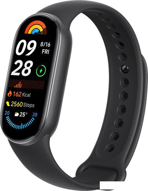 Фитнес-браслет Xiaomi Smart Band 9 (черный, с черным силиконовым ремешком, международная версия) - фото