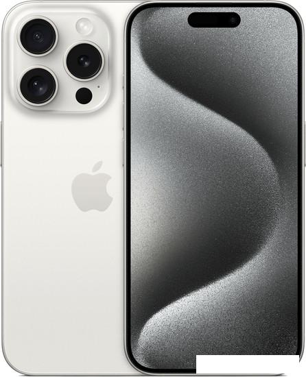 Смартфон Apple iPhone 15 Pro 128GB (белый титан) - фото