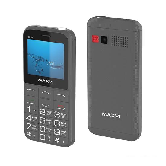 Кнопочный телефон Maxvi B231 (серый) - фото