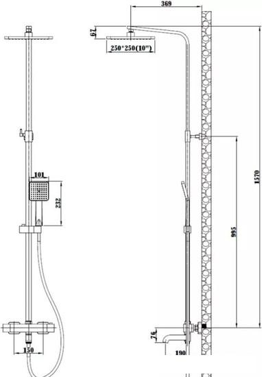 Душевая система  Esko Singapore Black STT5054 B - фото