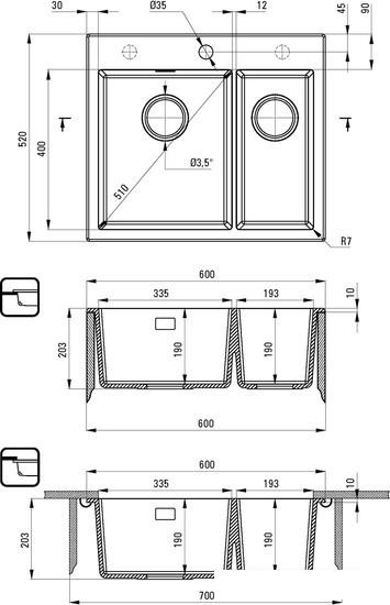 Кухонная мойка Deante ZQE G503 - фото