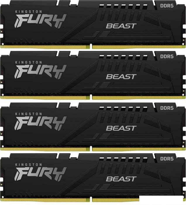 Оперативная память Kingston FURY Beast 4x16ГБ DDR5 6000 МГц KF560C40BBK4-64 - фото