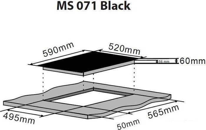 Варочная панель ZorG Technology MS 071 (черный) - фото