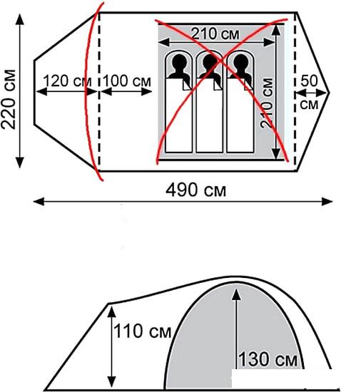Палатка TRAMP Cave 3 v2 - фото