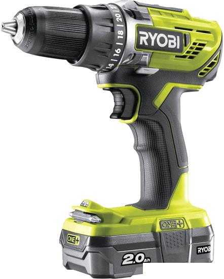 Дрель-шуруповерт Ryobi R18DD3-120S 5133003347 (с 1-м АКБ 2.0 Ah, сумка) - фото