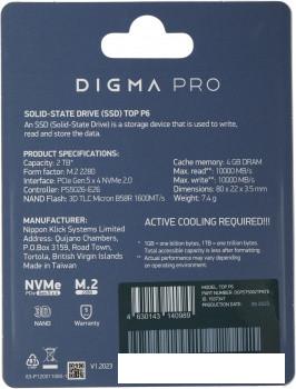 SSD Digma Pro Top P6 2TB DGPST5002TP6T6 - фото