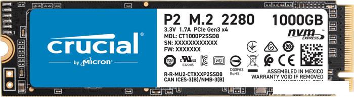 SSD Crucial P2 1TB CT1000P2SSD8 - фото